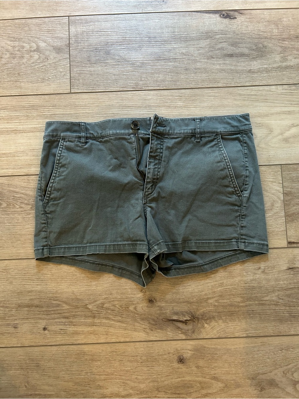 Express Olive Green Cotton Shorts